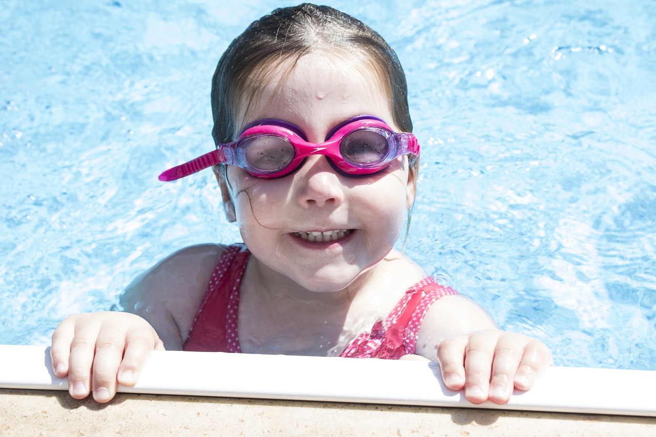 girl swimming goggles free photo