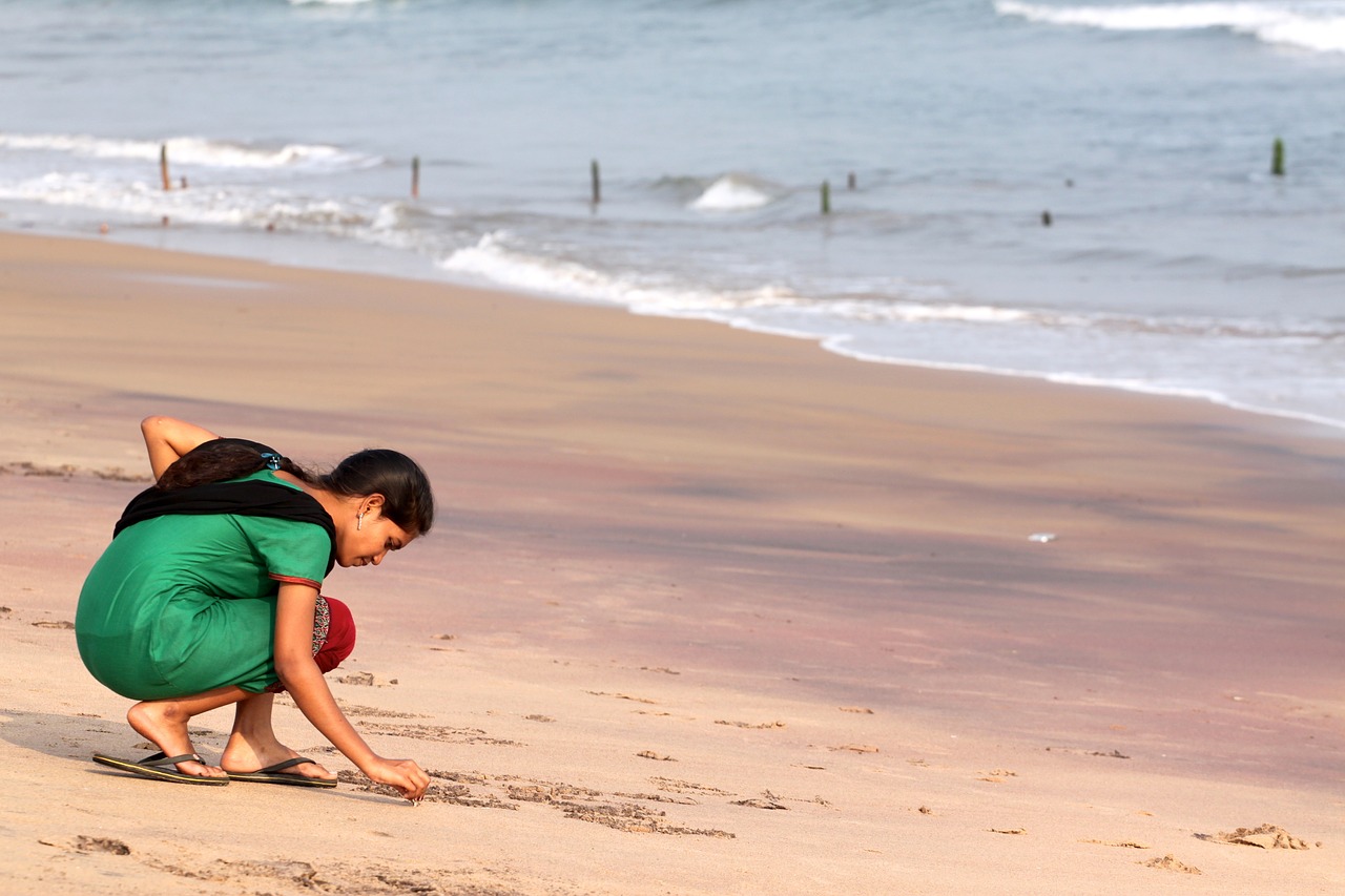 girl india beach free photo