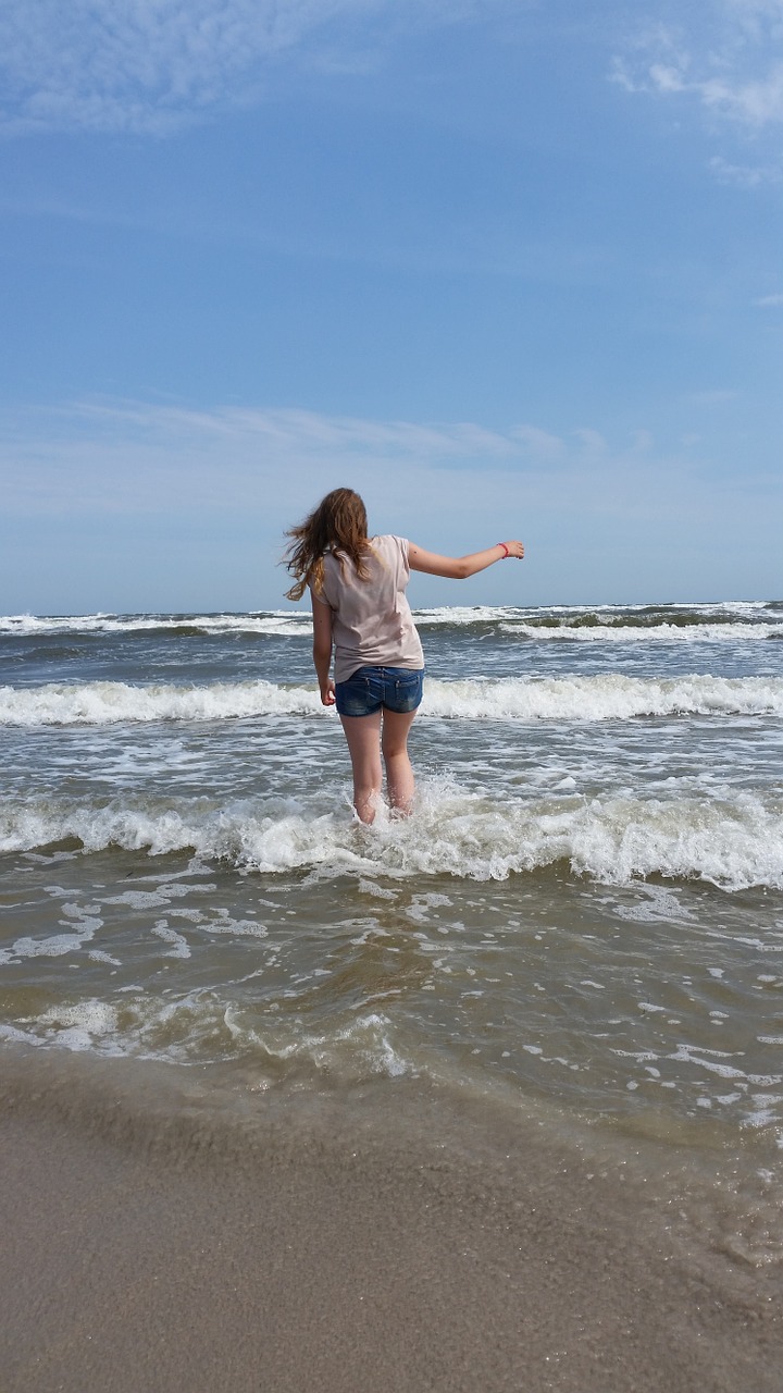 girl sea water free photo