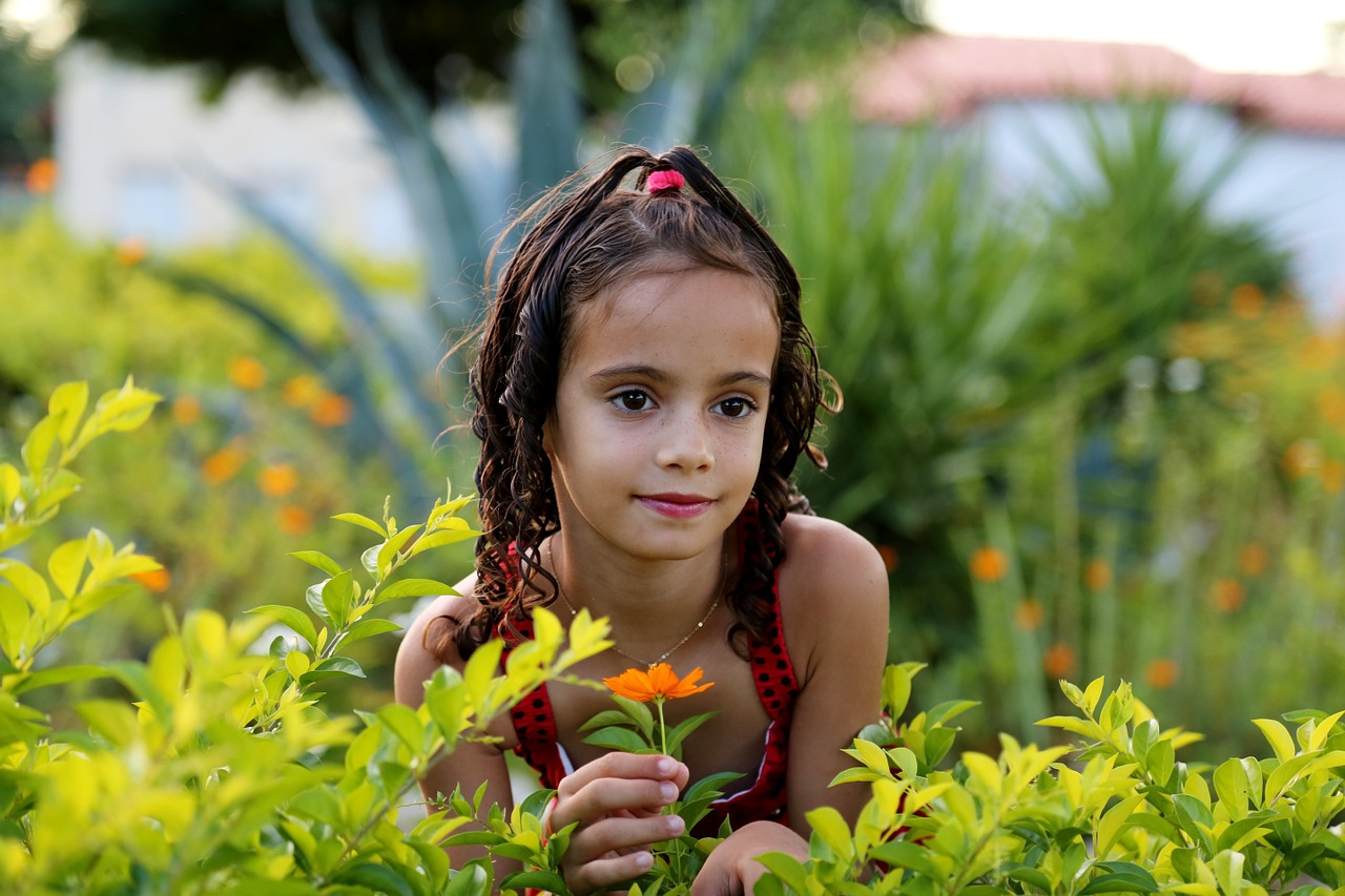 girl in the garden model child free photo