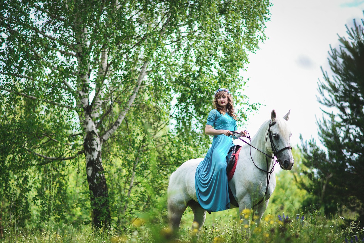 girl with a horse horse white horse free photo