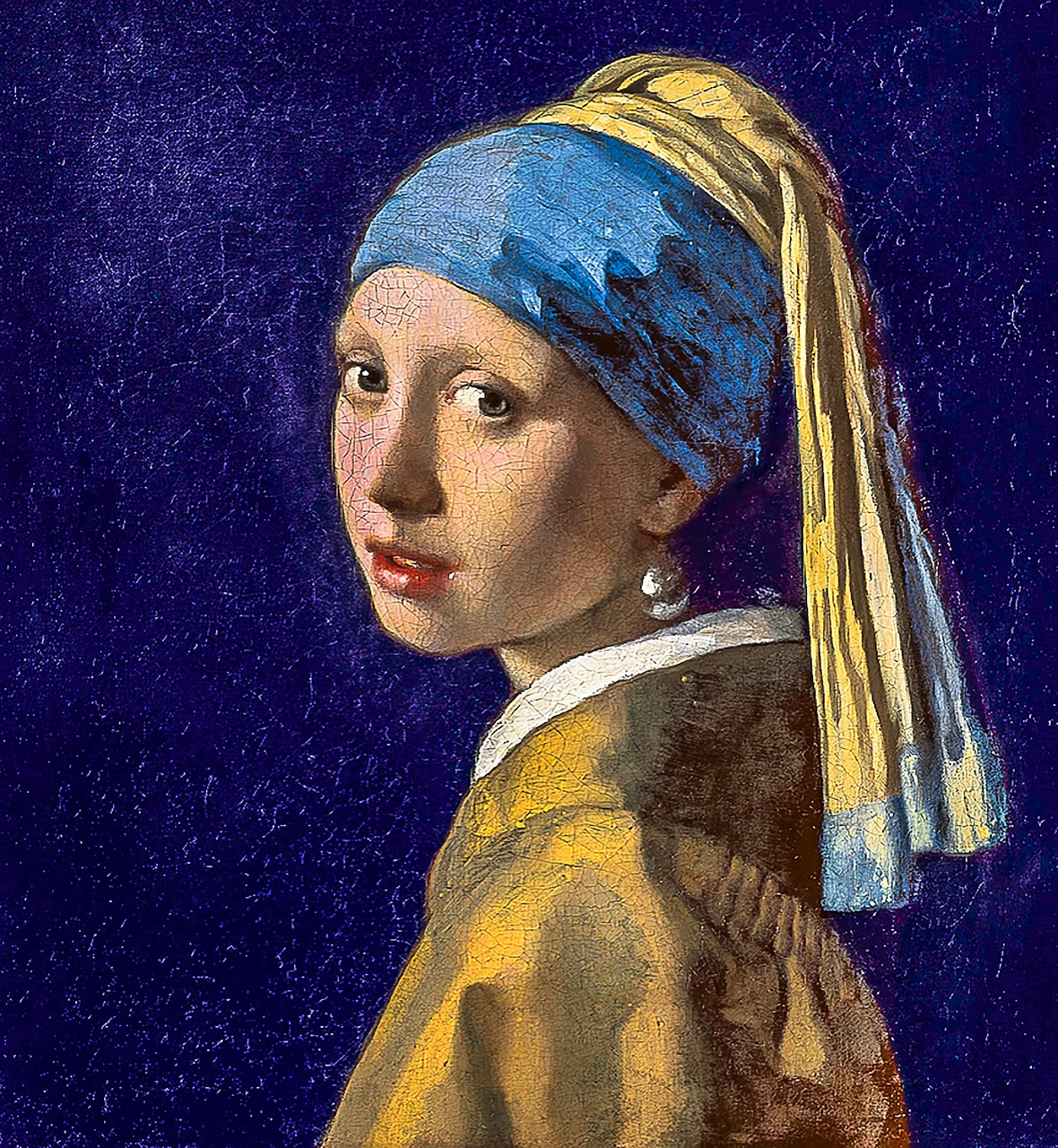 girl with the pearl earring restored fresco quality digital restoration free photo
