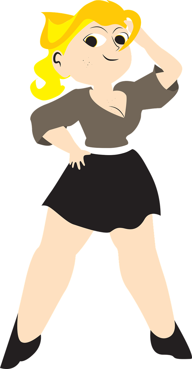 girl with yellow hair svg file thick girl free photo