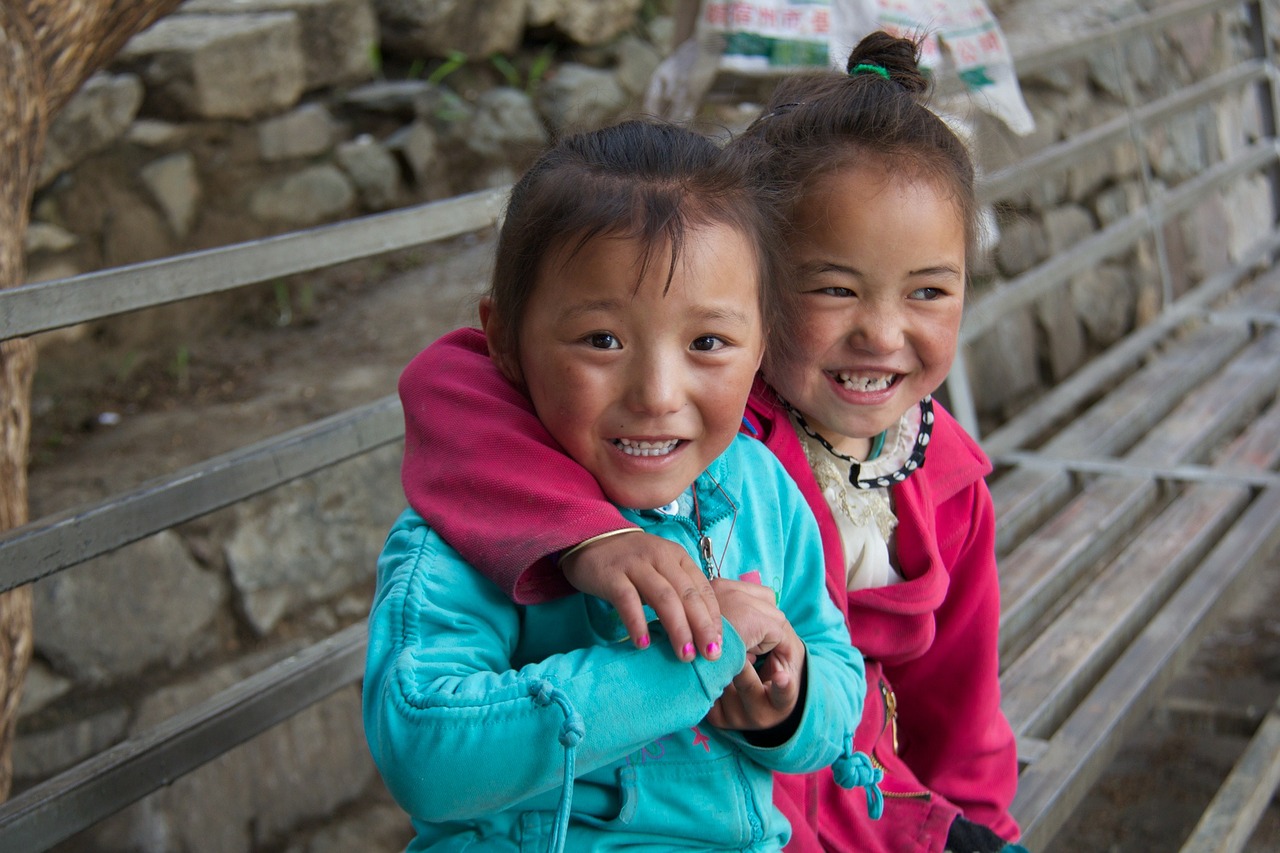 girls tibet children free photo