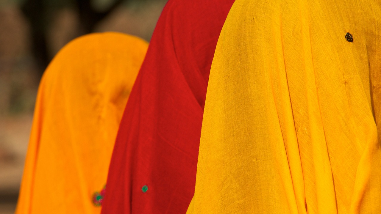 girls colourful shawl india free photo
