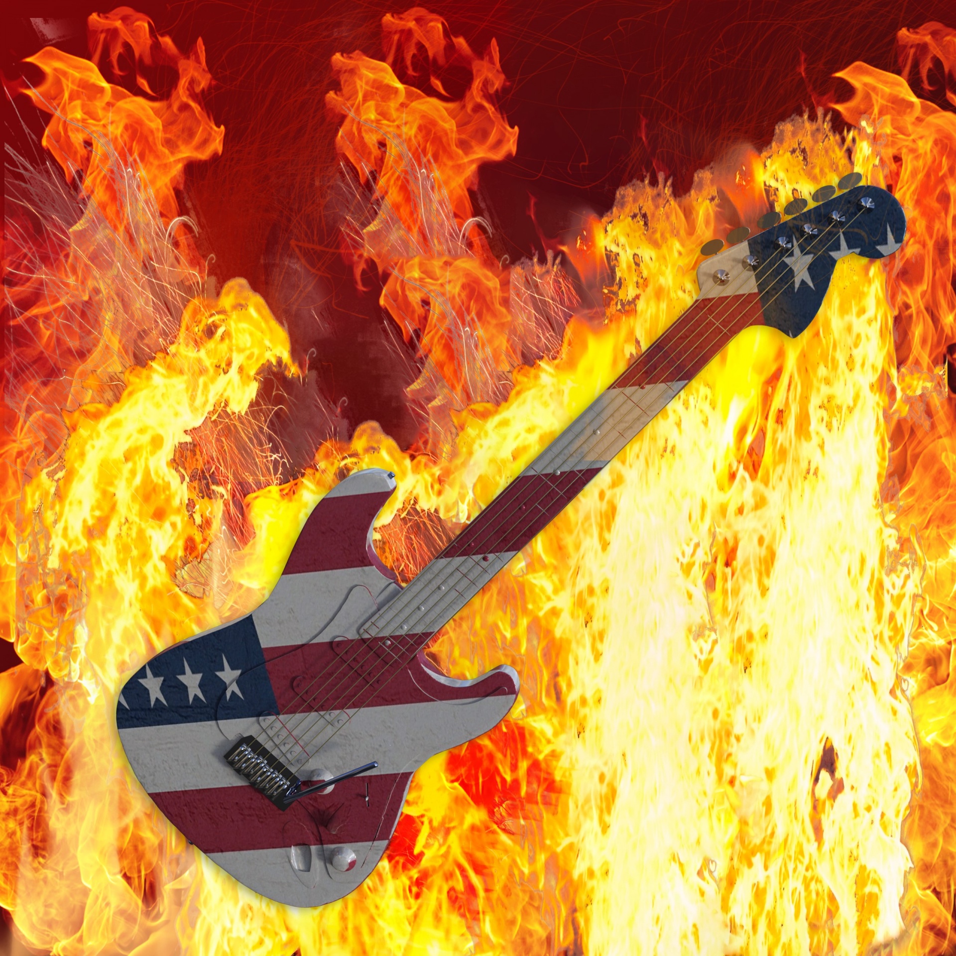 guitar flare heat free photo