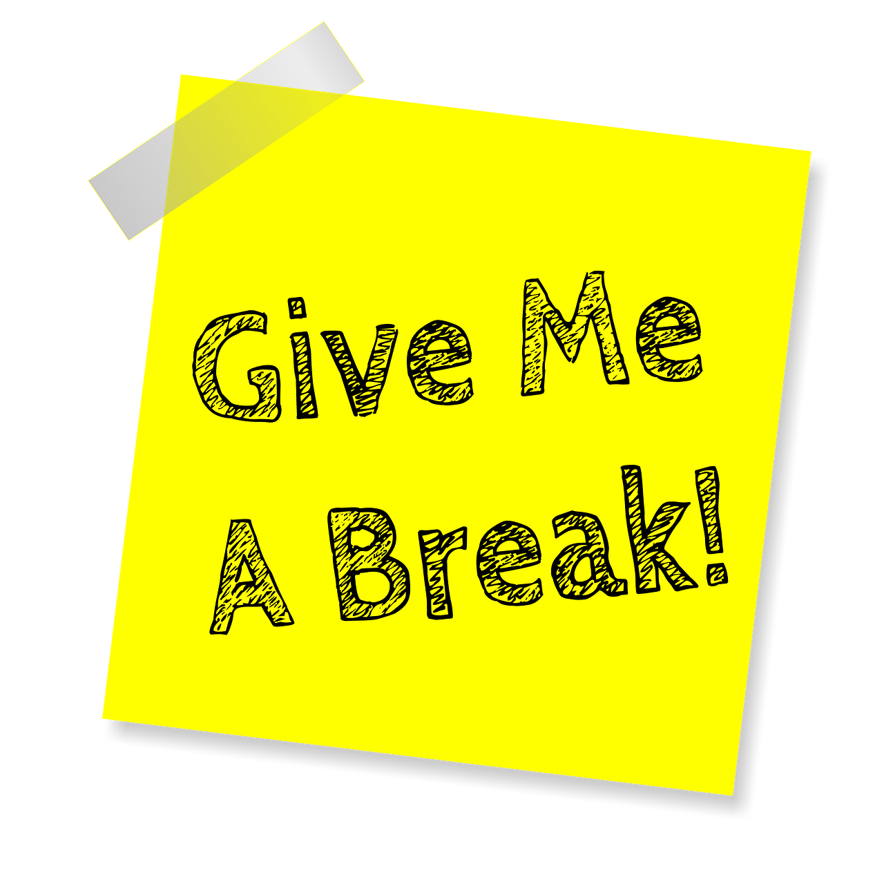 give me a break reminder post note free photo