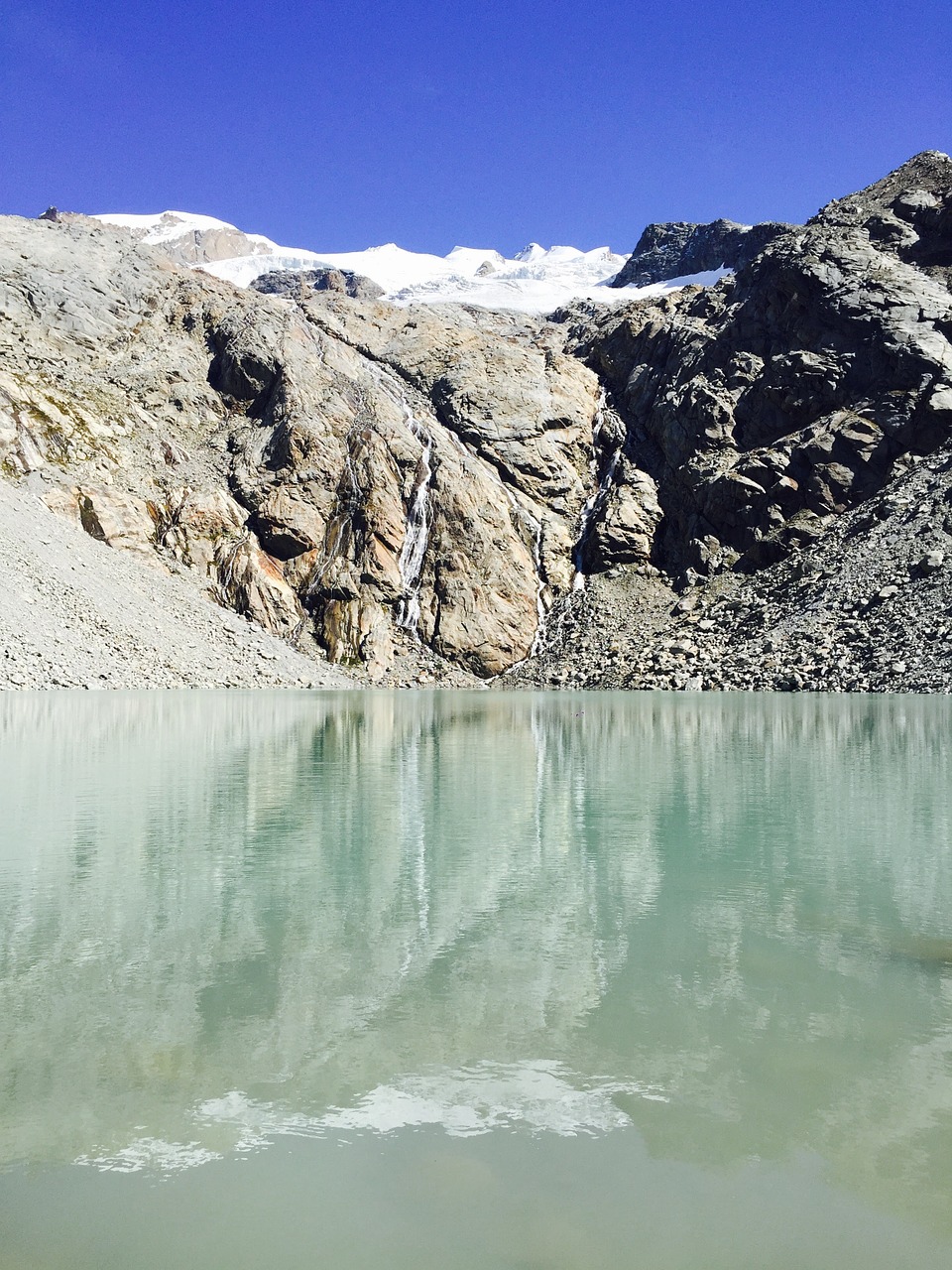 glacial lake zermatt snow free photo