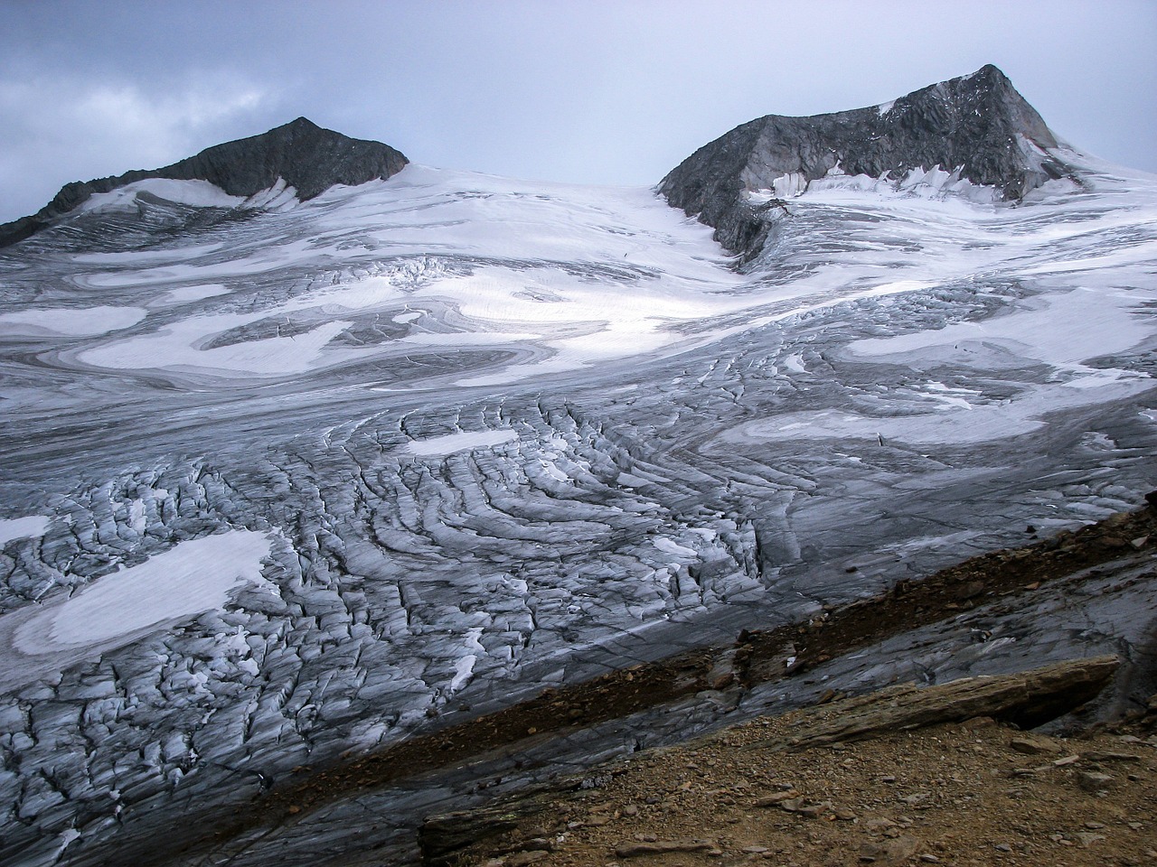 glacier crevasses alpine free photo