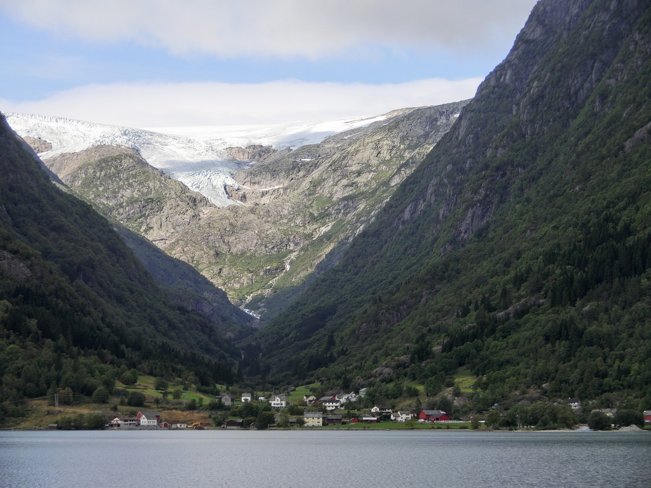 glacier fjord norway free photo