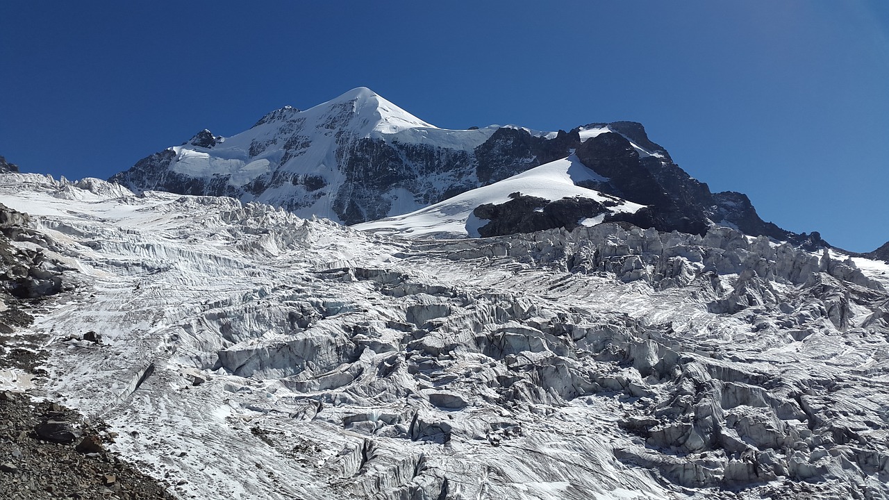 glacier crevasses snow dome free photo