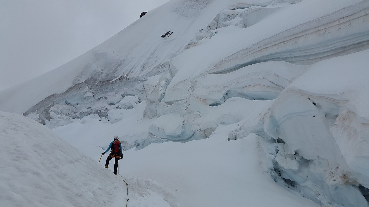 glacier high-altitude mountain tour crevasses free photo