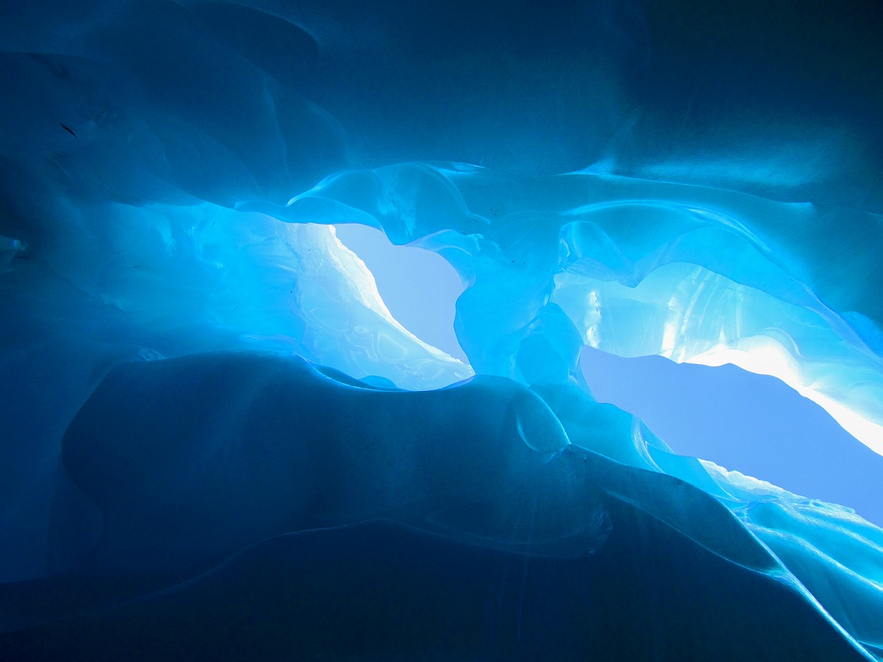 glacier ice crevasse free photo