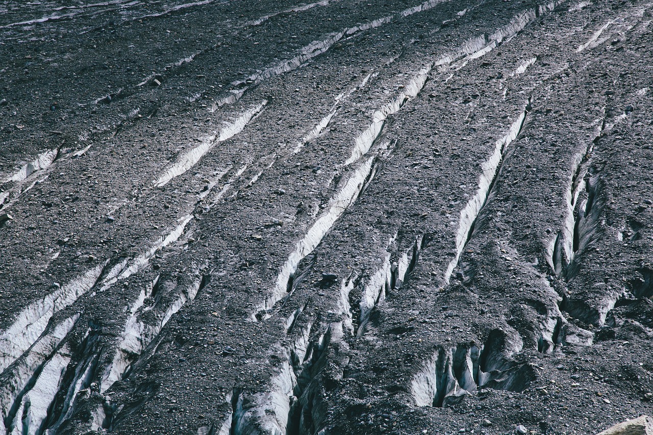 glacier mountains crevasses free photo