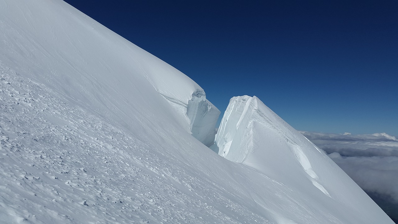 glacier crevasses seracs free photo