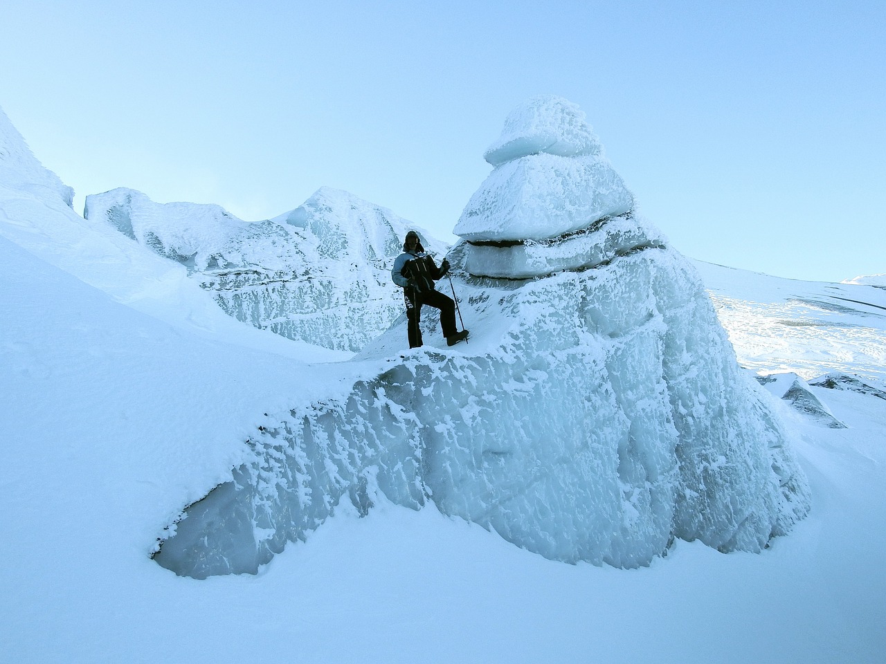 glacier winter snow free photo