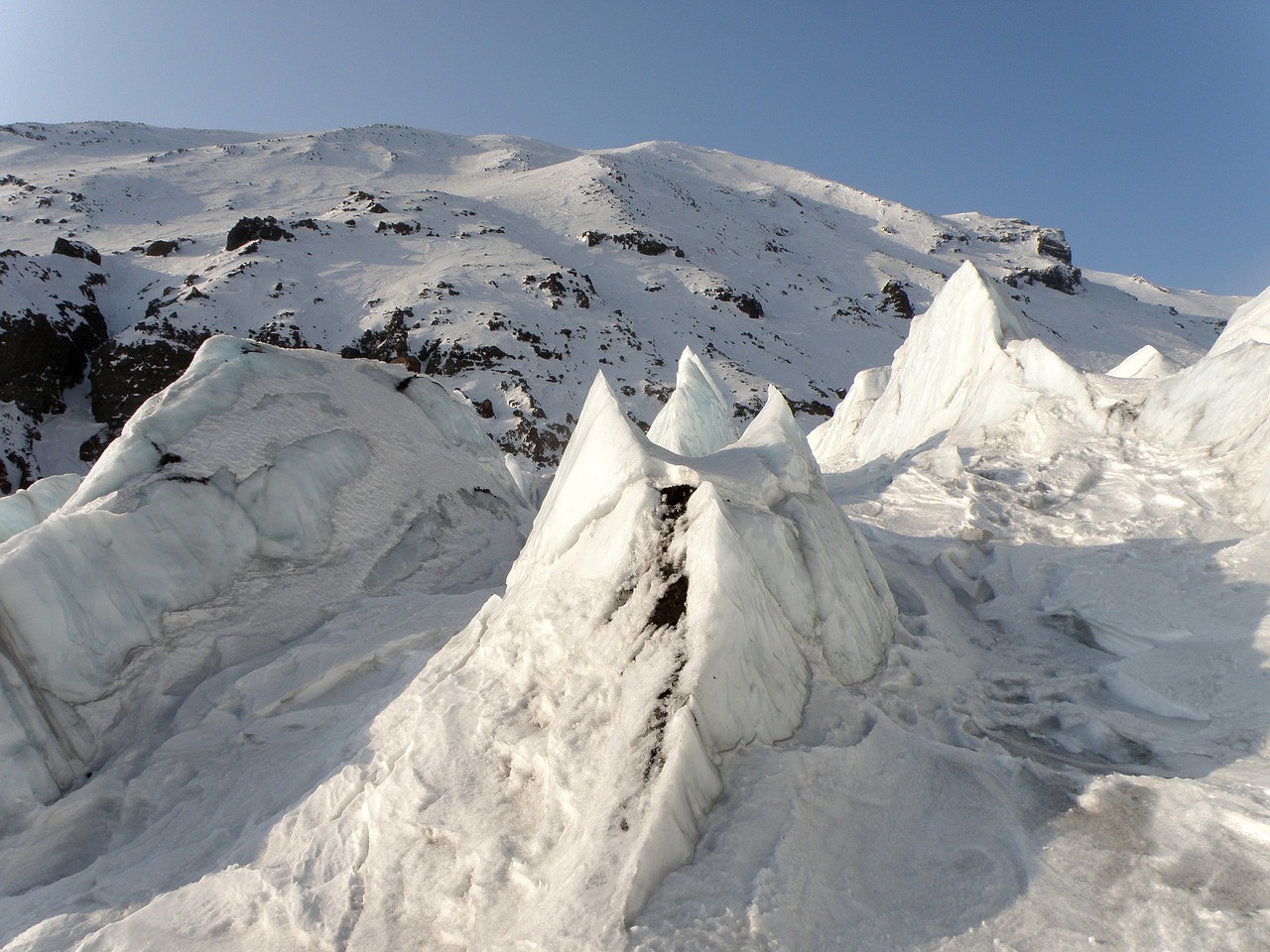 glacier volcano blocks free photo