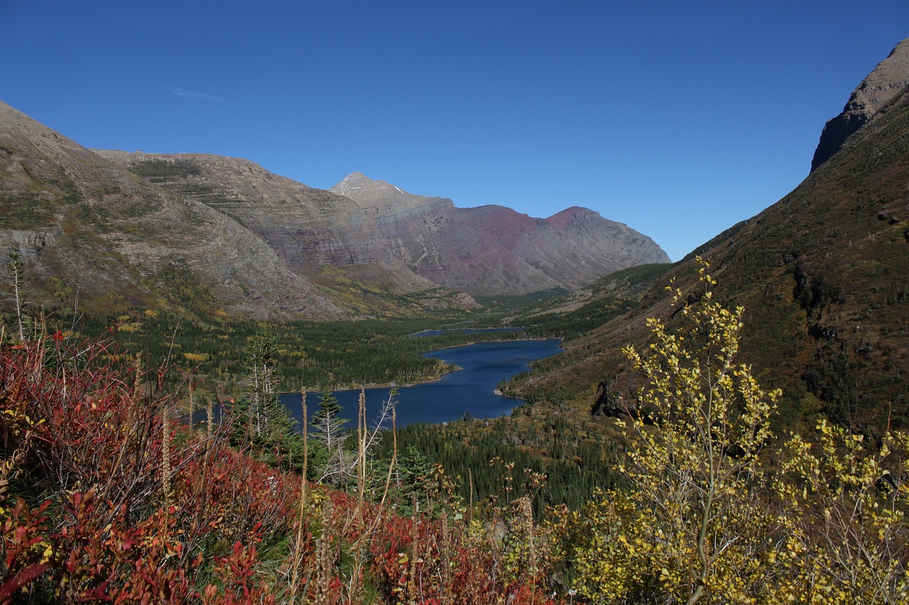 glacier  mountain lake  fall free photo