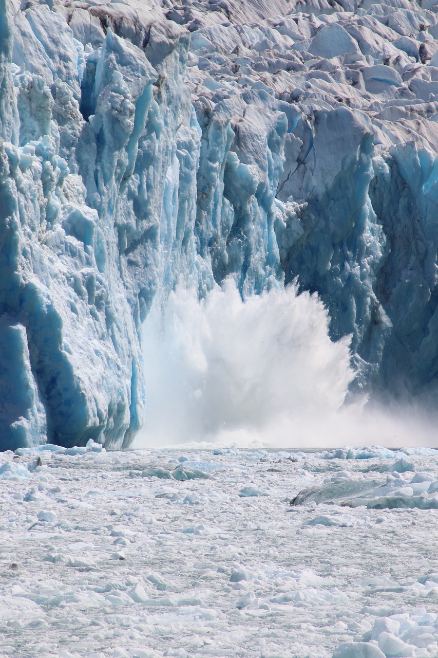 glacier  calving  water free photo