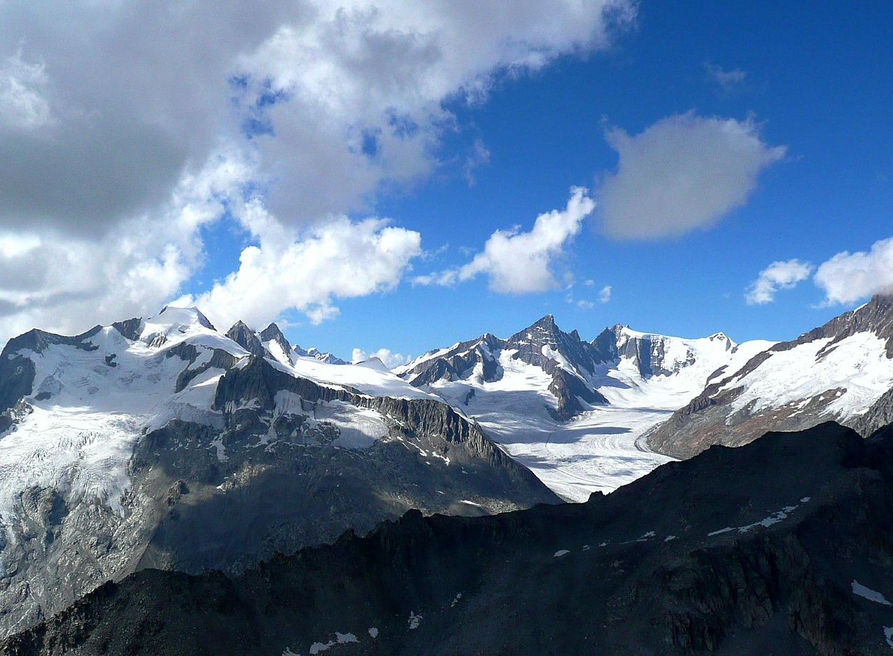 glacier fiescher alpine free photo