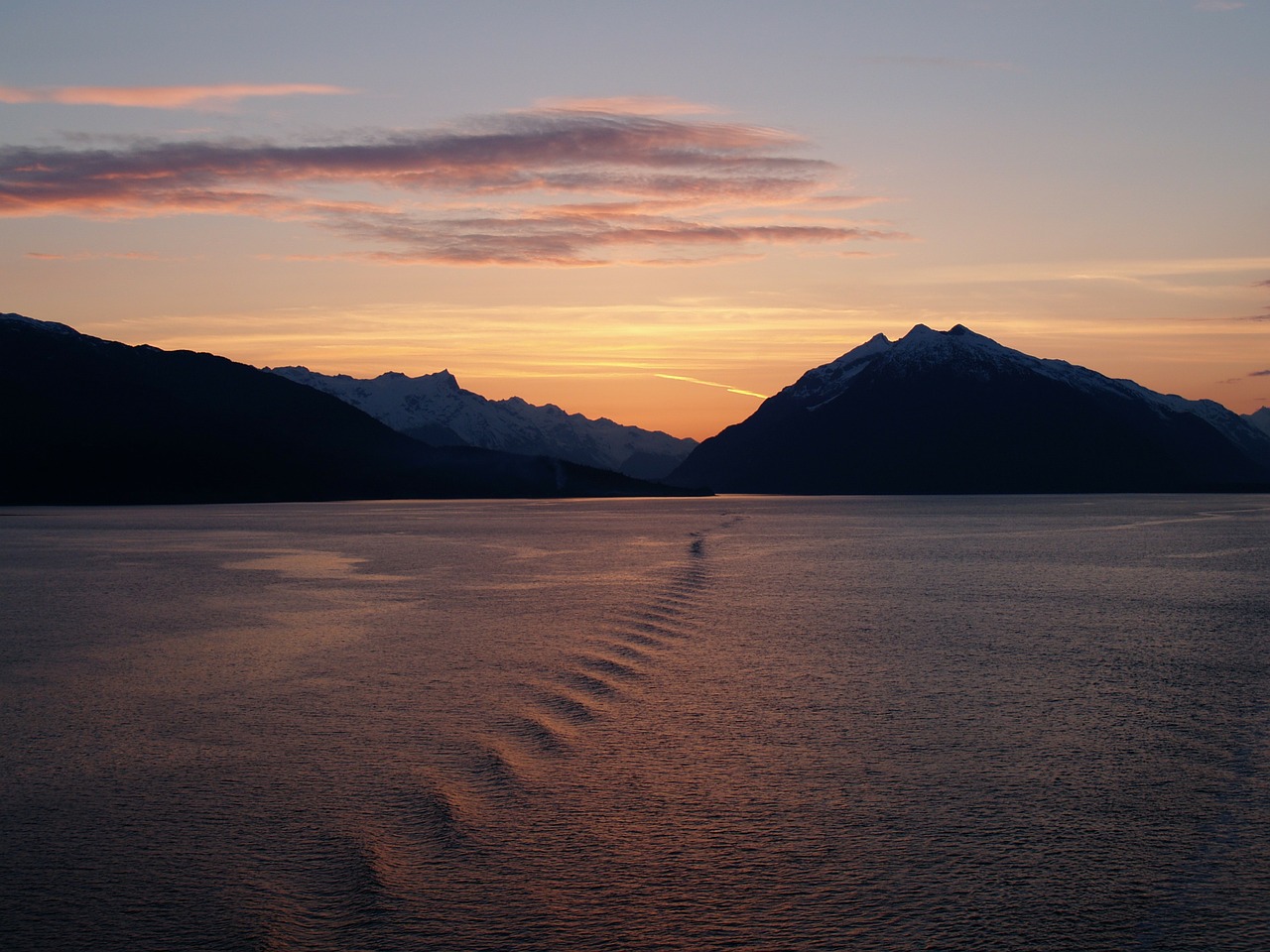 glacier bay sunset alaska free photo