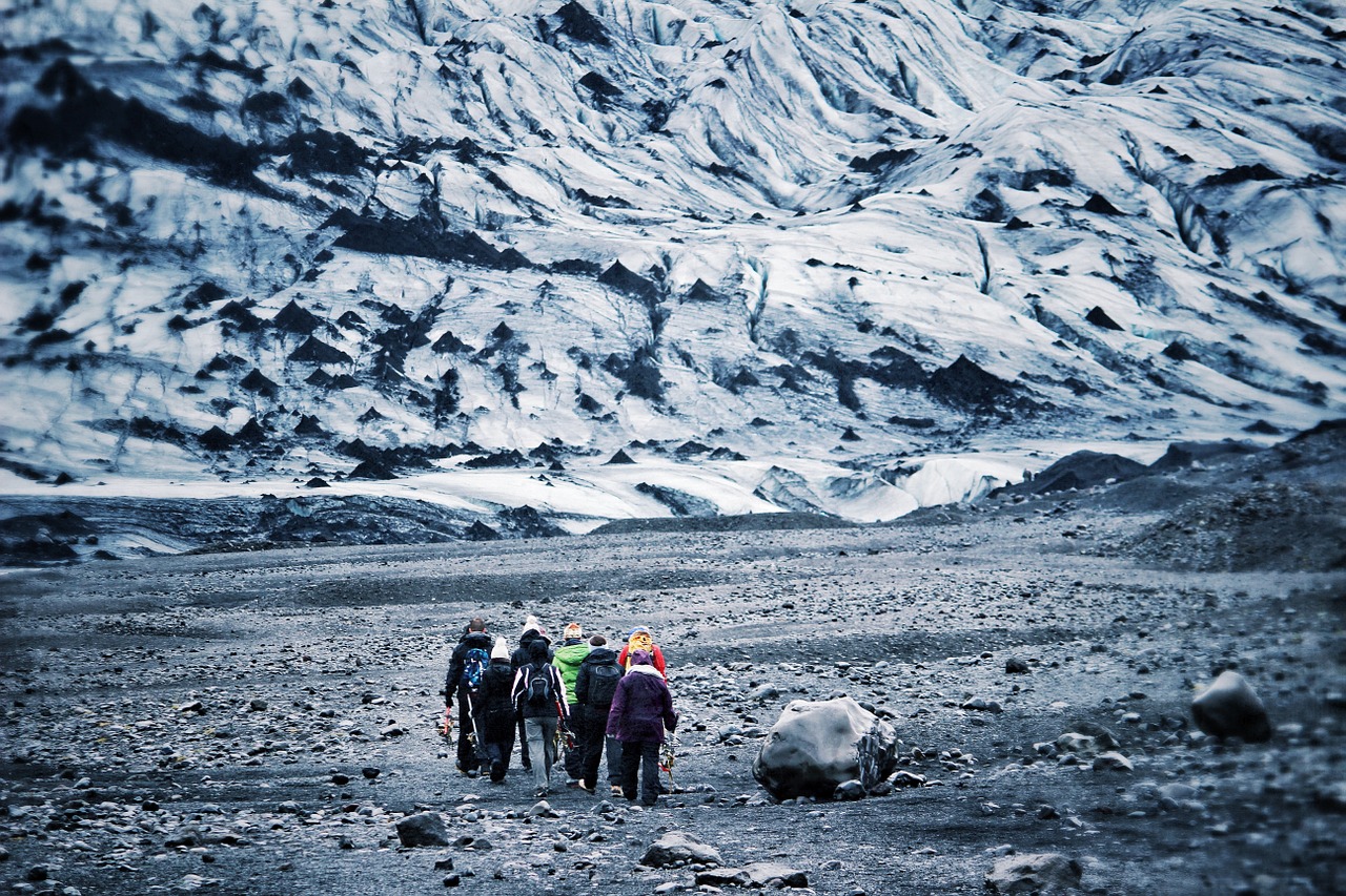 glacier hiking glacier iceland free photo