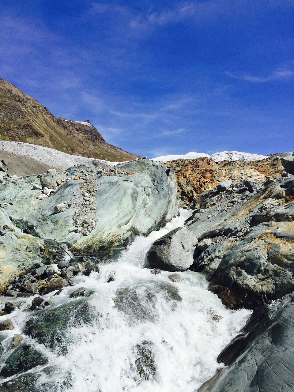 glacier stream zermatt valais free photo