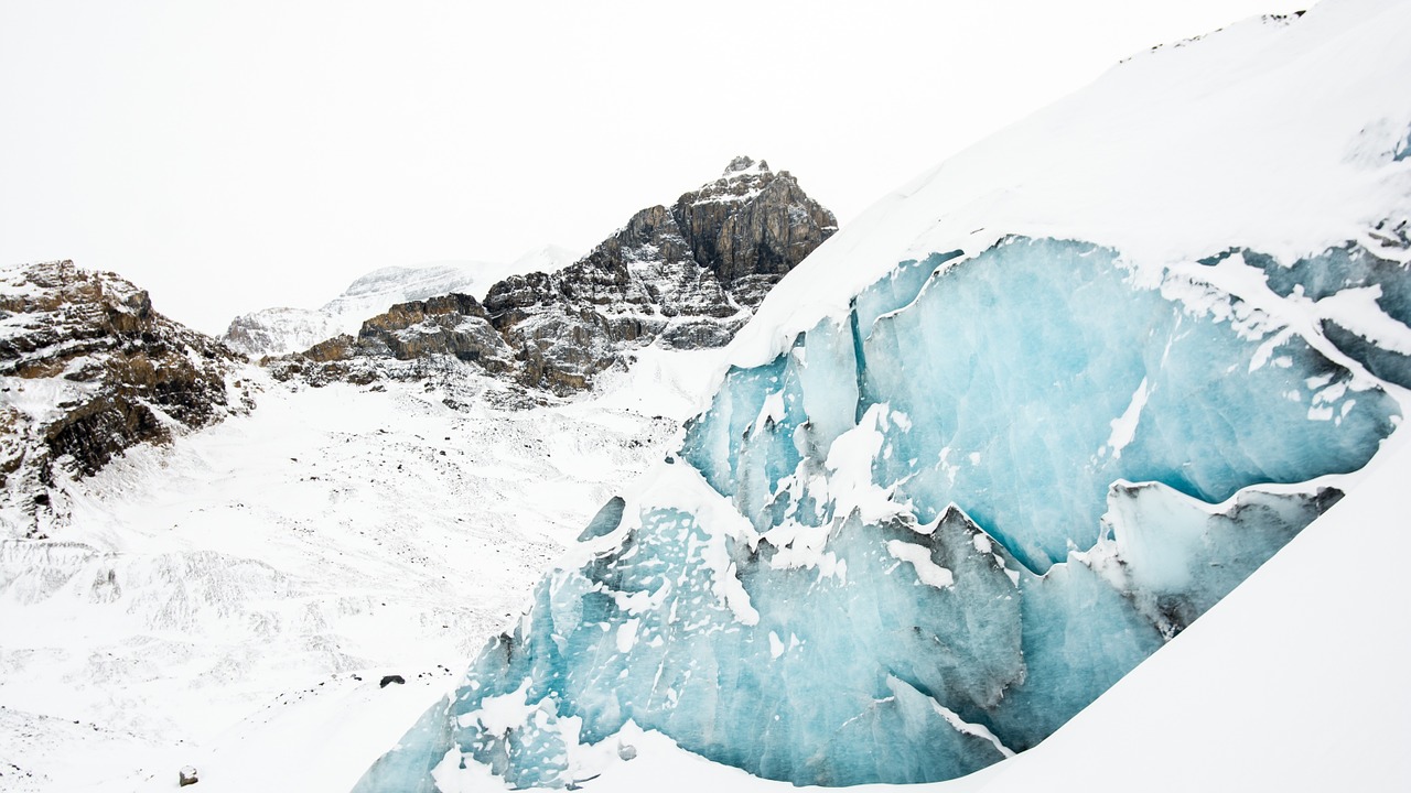 glaciers crevasse mountains free photo