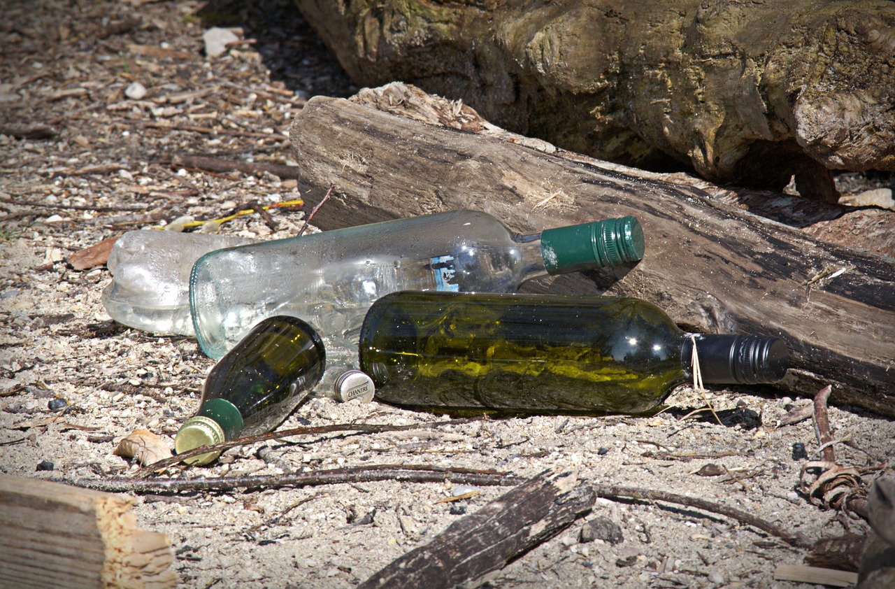 glass bottles garbage free photo