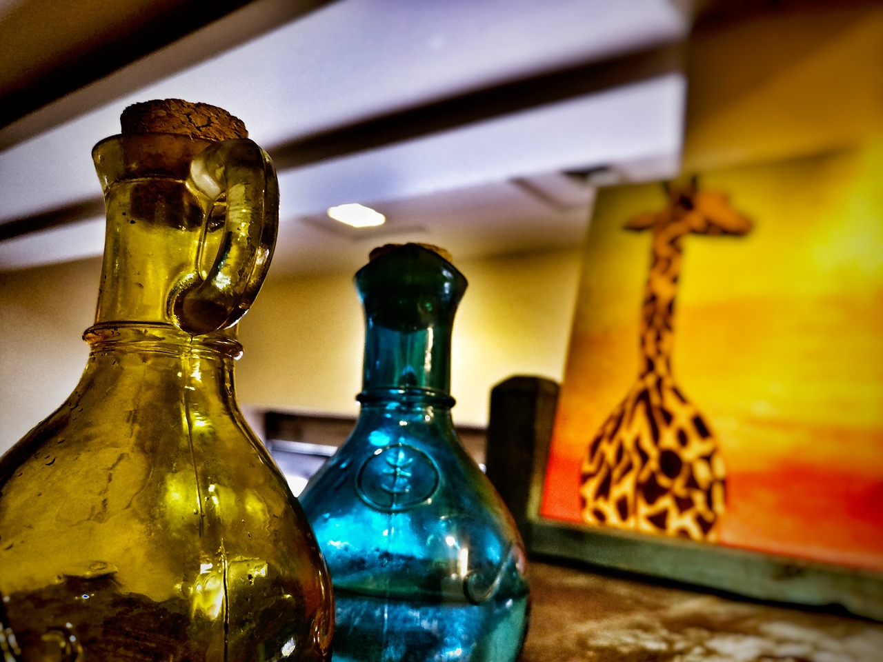 glass bottle painting free photo