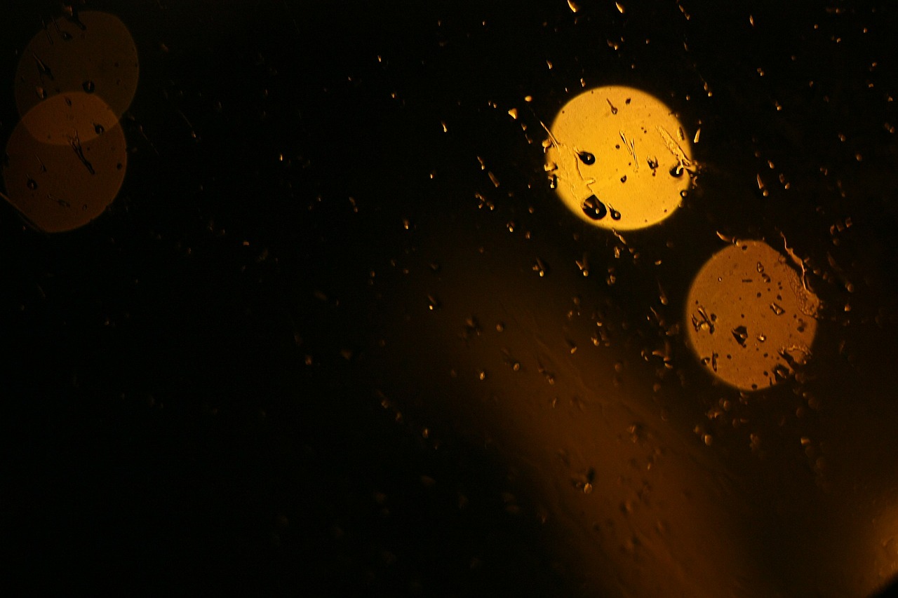 glass night rainy free photo