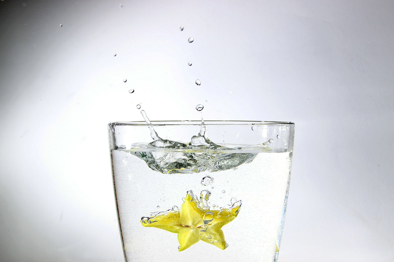 glass  splash  star fruit free photo