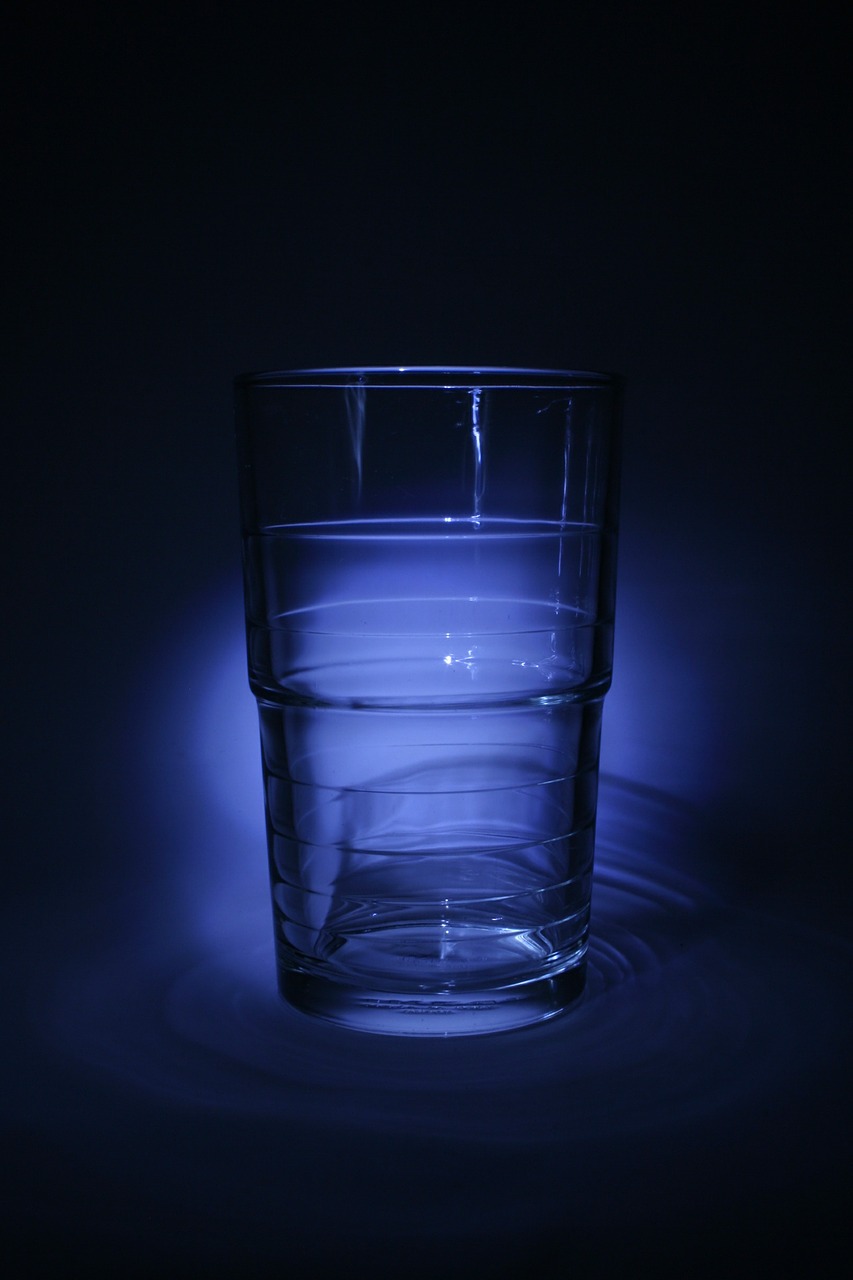 glass drinking glass blue free photo