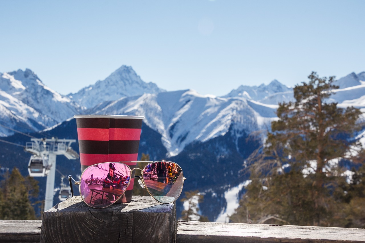 glass  glasses  mountains free photo