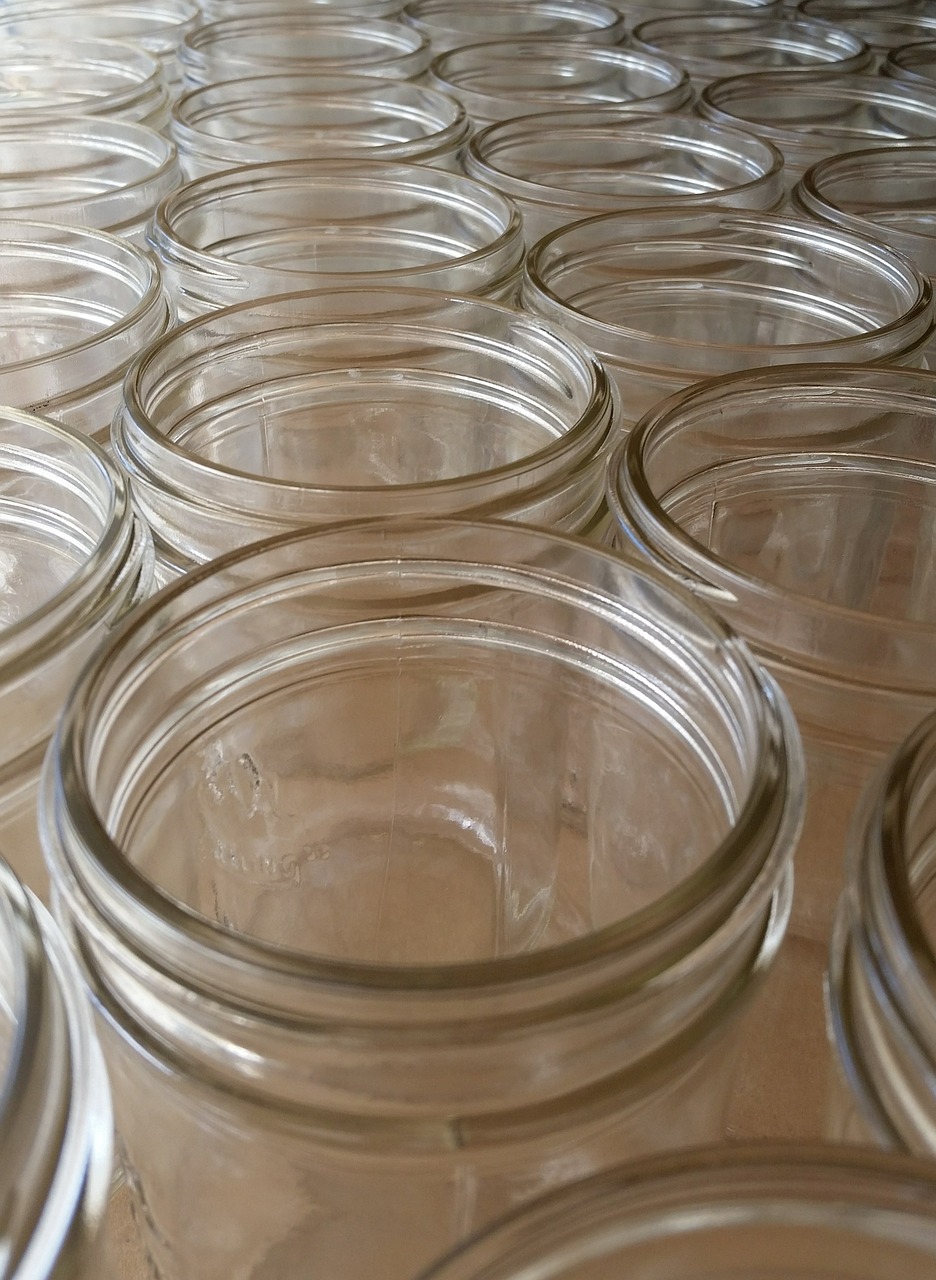 glass jar stack free photo
