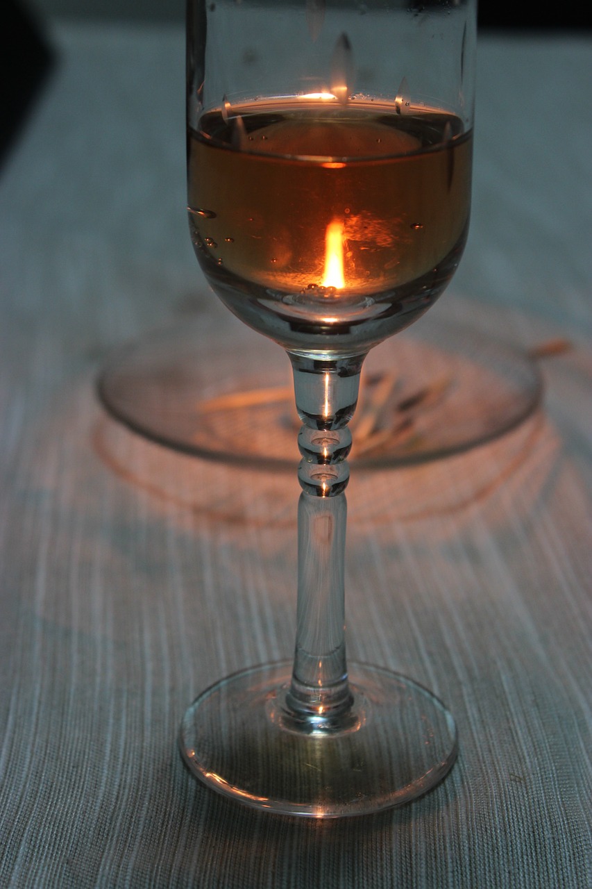 glass wine candle free photo