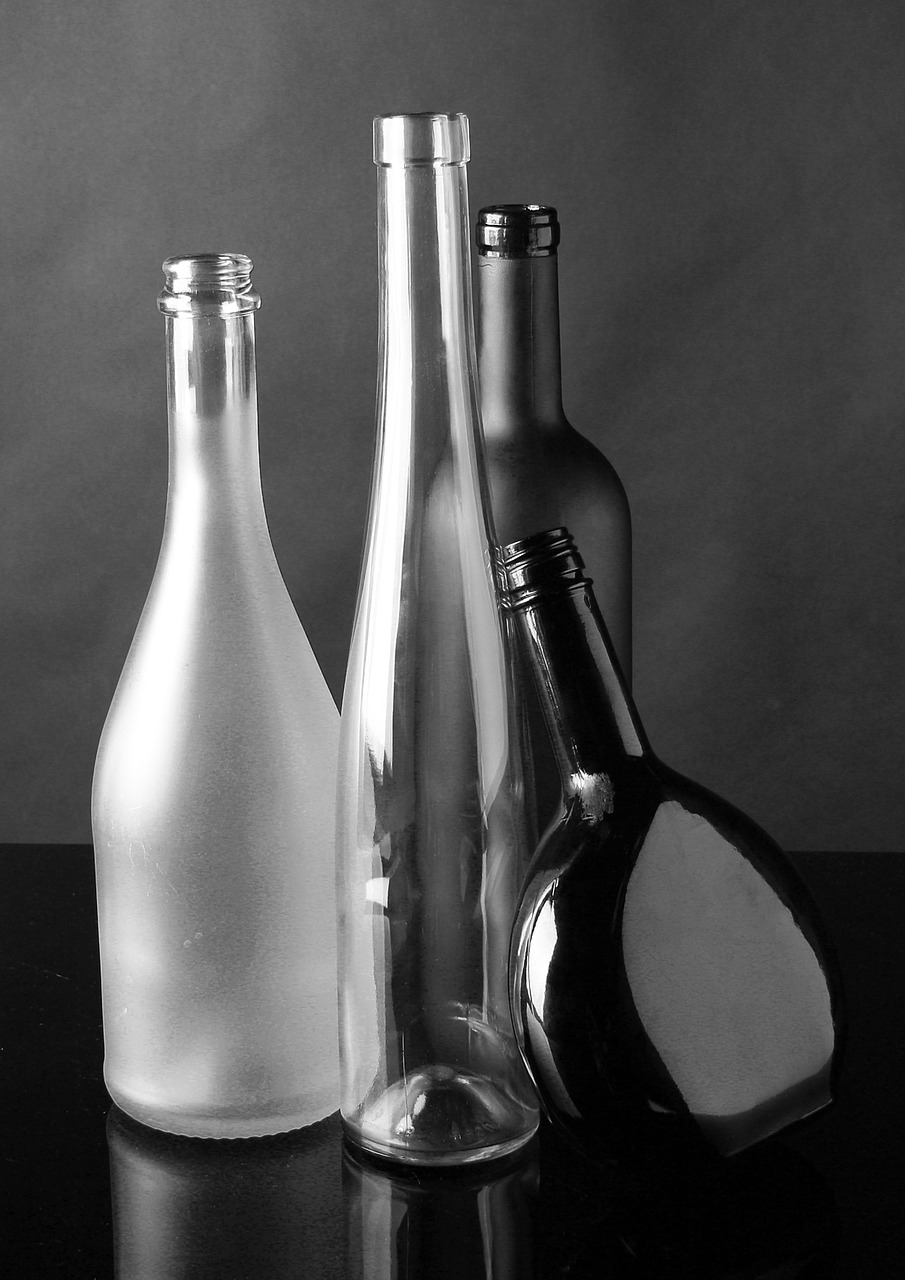 glass still life bottles free photo