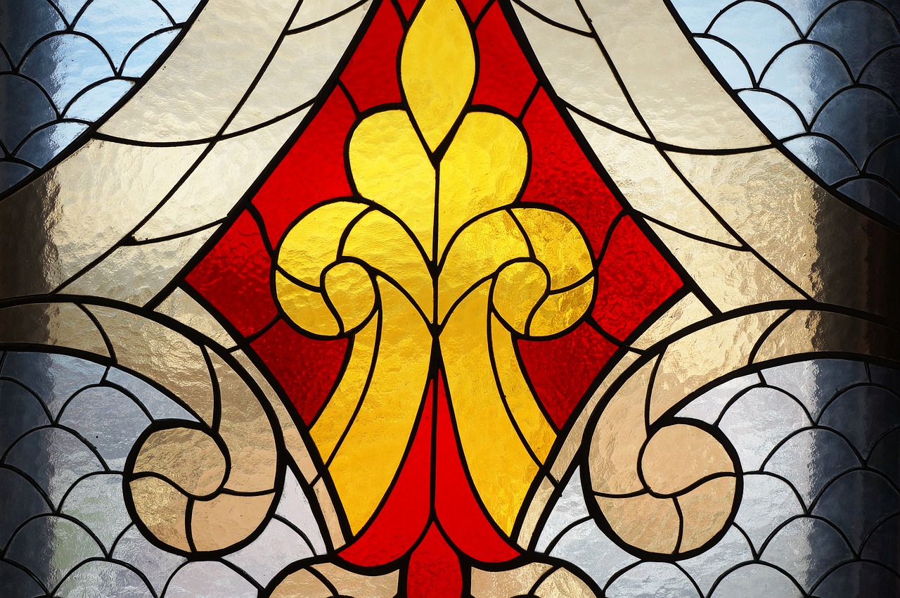 glass stained-glass window design free photo