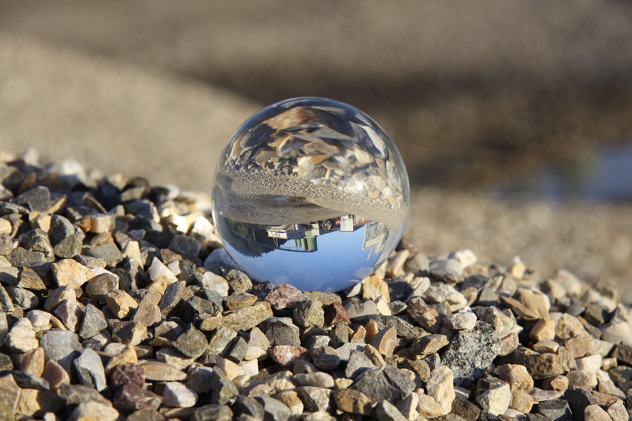 glass ball building stones free photo