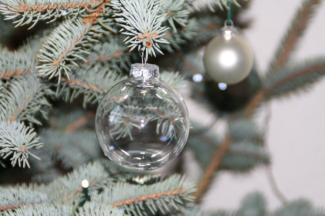 glass ball christmas tree christmas ornaments free photo