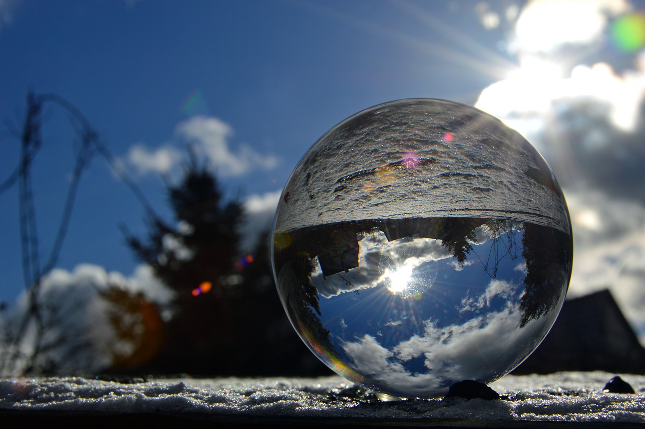 glass ball  winter  sky free photo