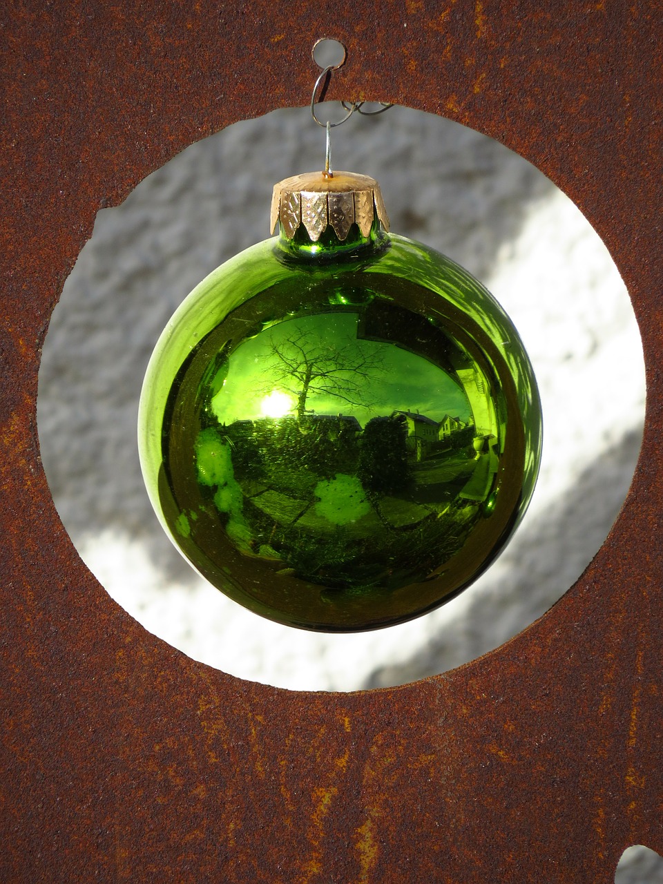 glass ball sparkle green free photo