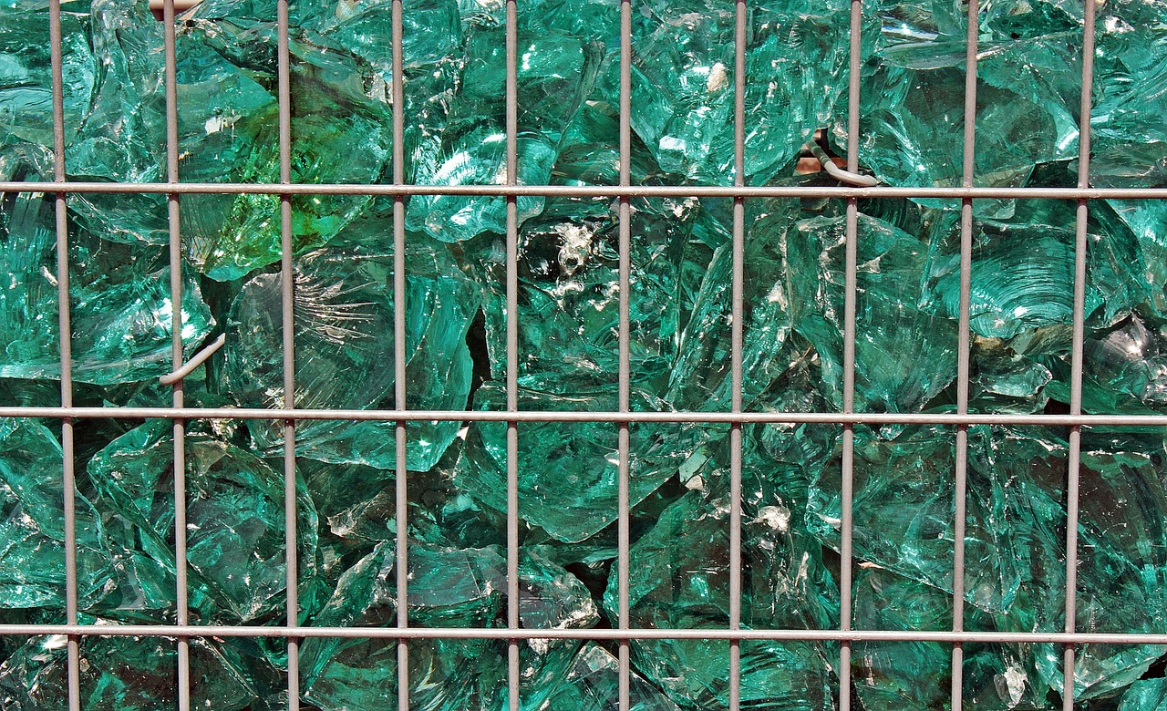 glass blocks grid green free photo
