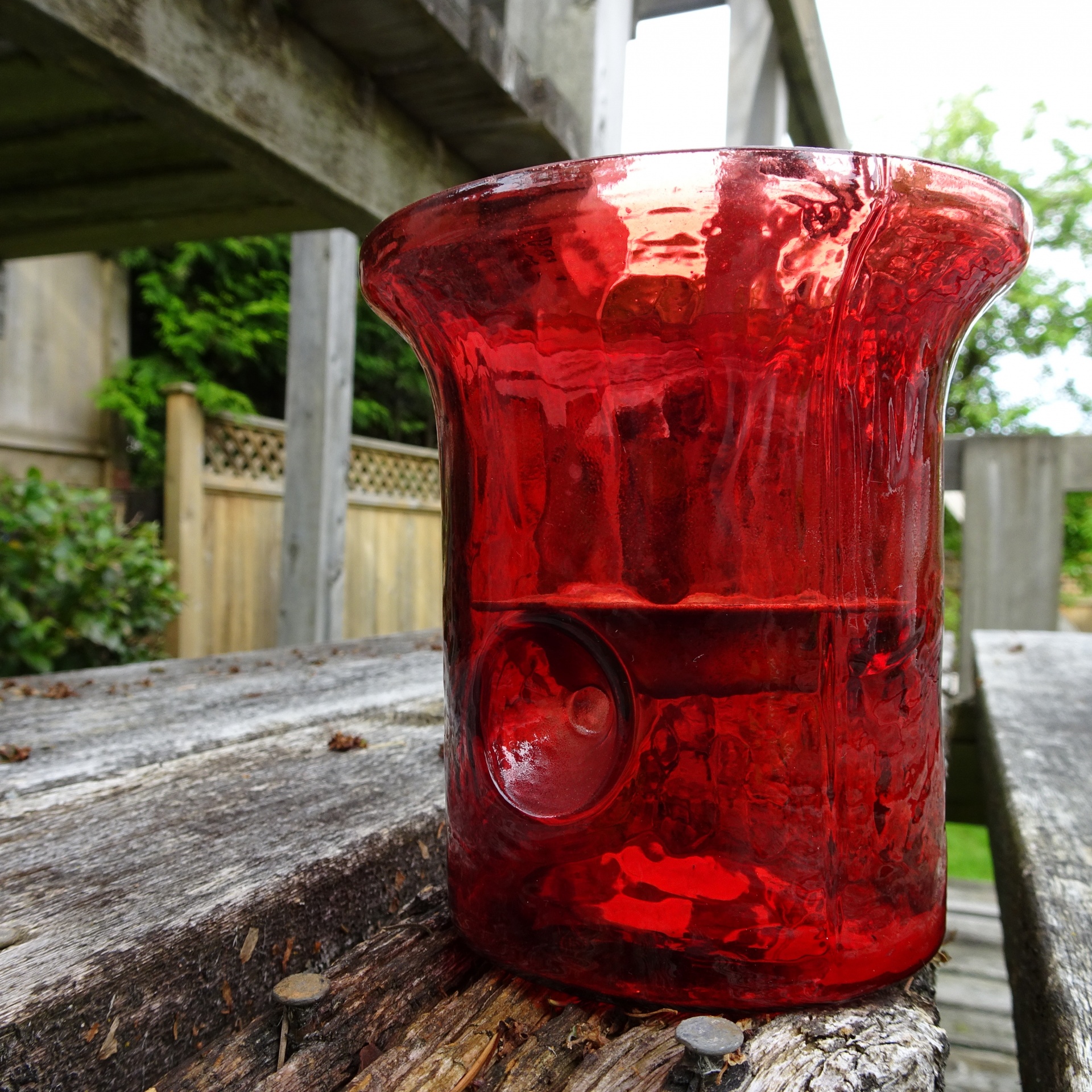 red glass candle free photo