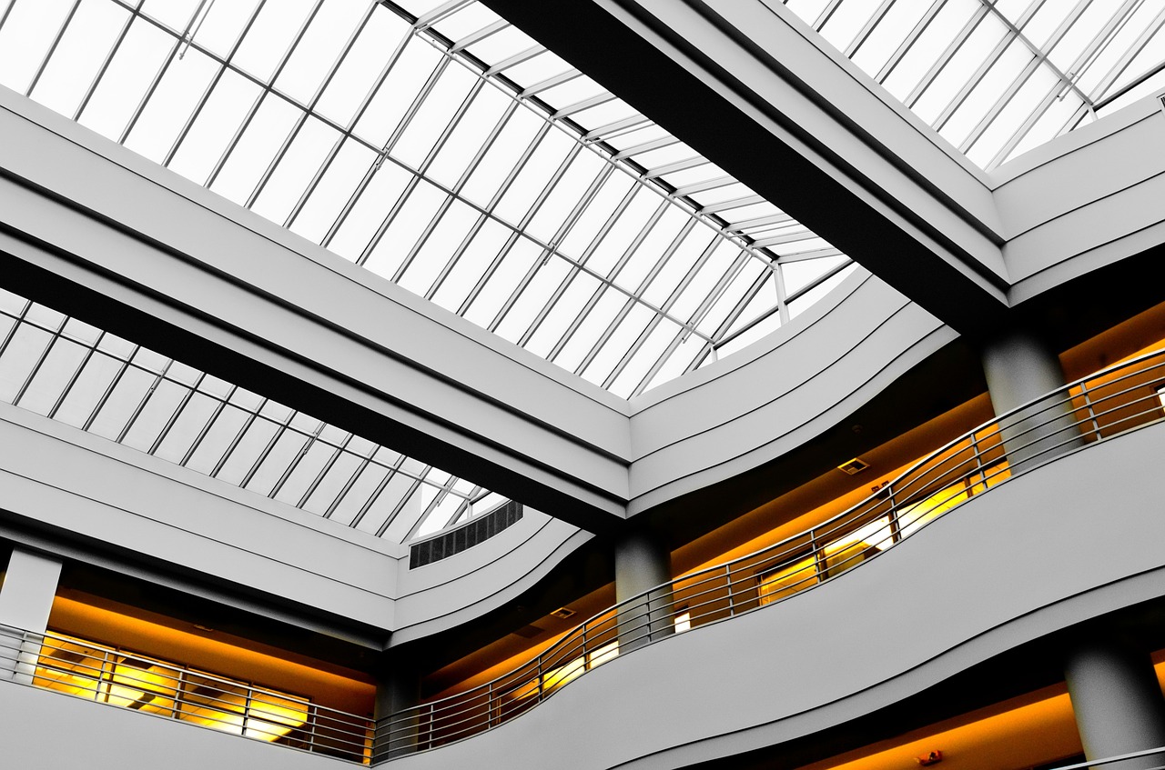 glass ceiling building interior free photo