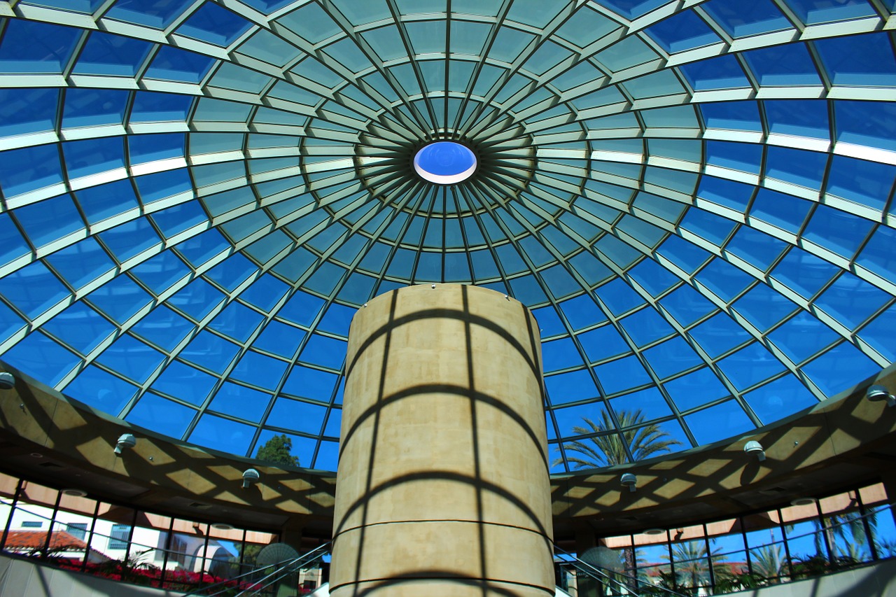 glass ceiling dome library free photo