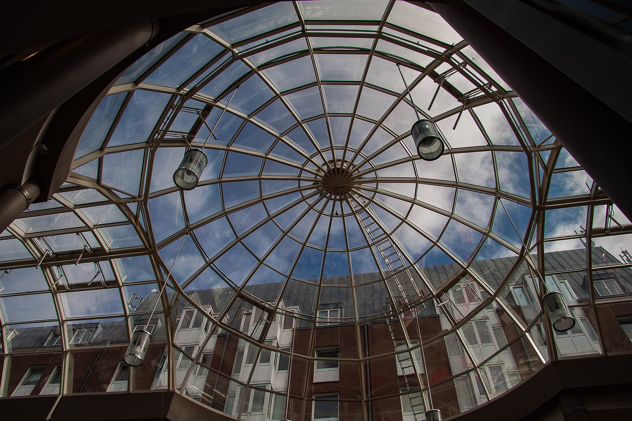 glass dome architecture shopping centre free photo