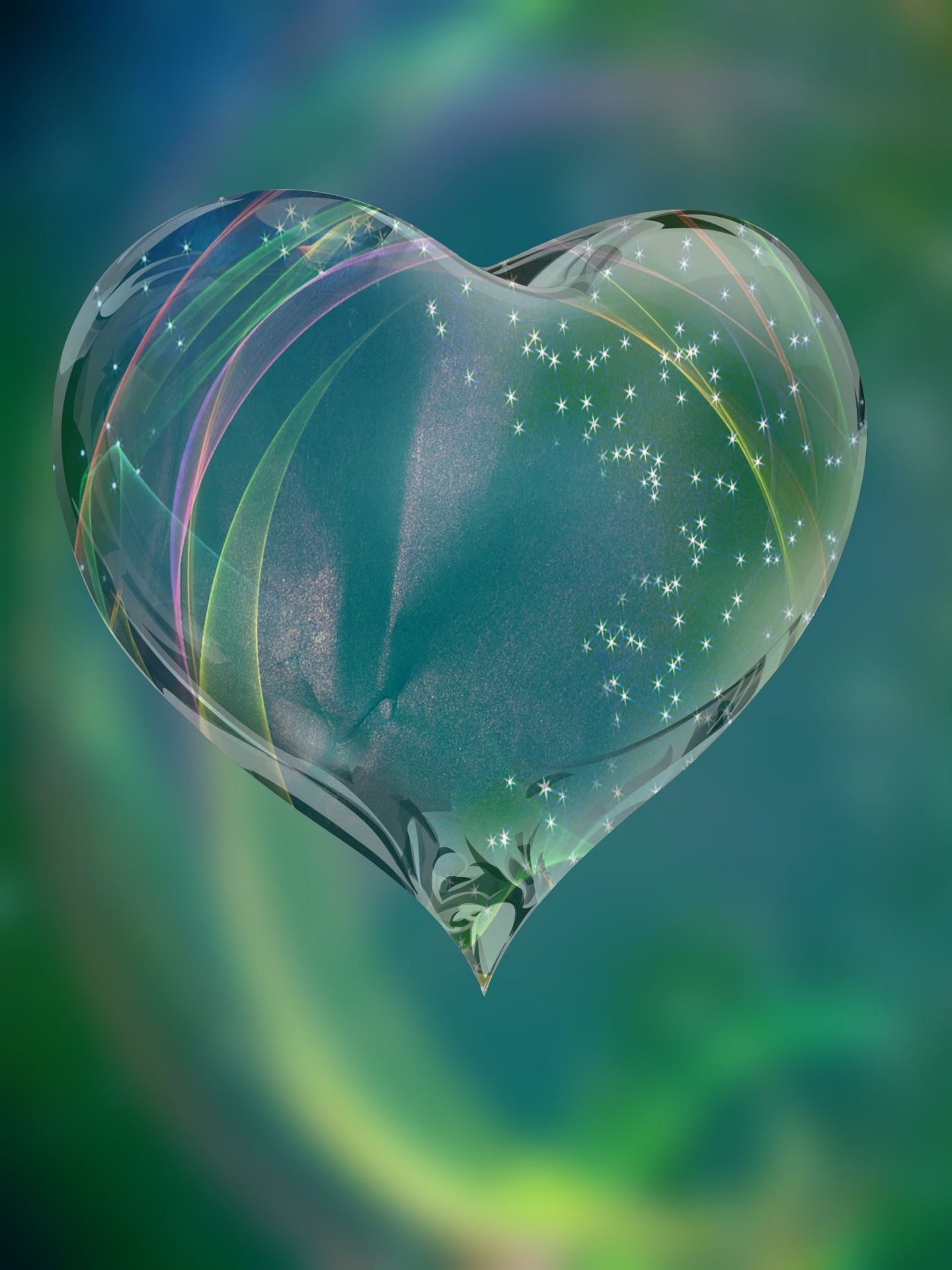 green glass heart free photo