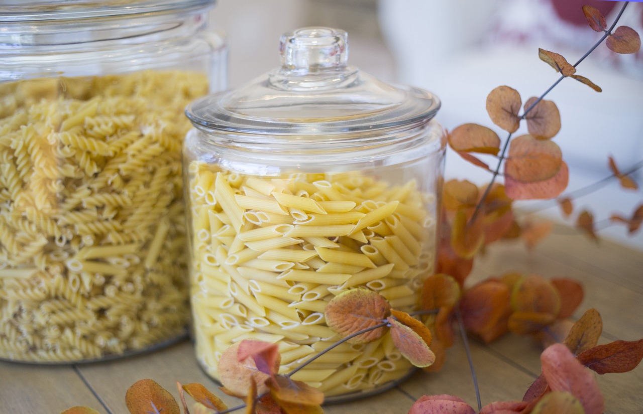 glass jar pasta cooking free photo