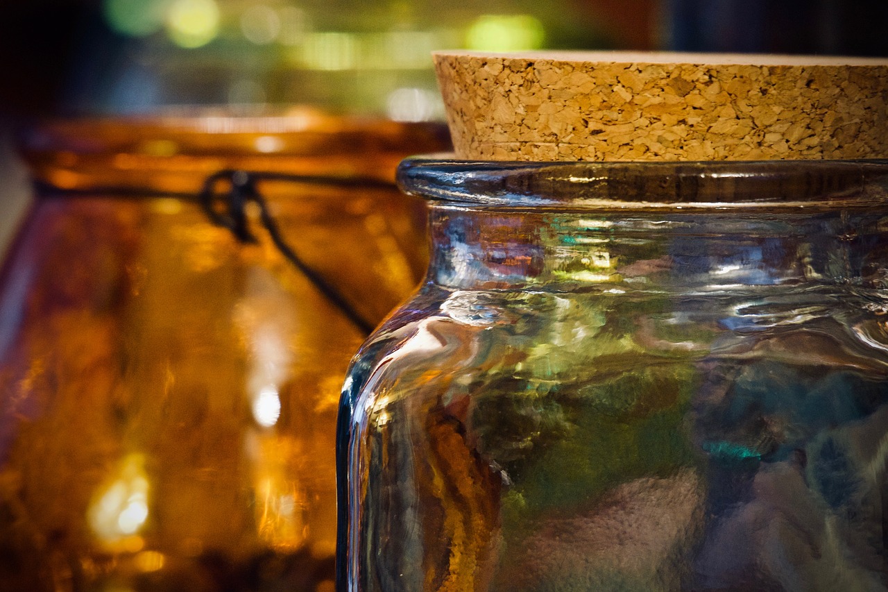 glass jars  containers  lights free photo